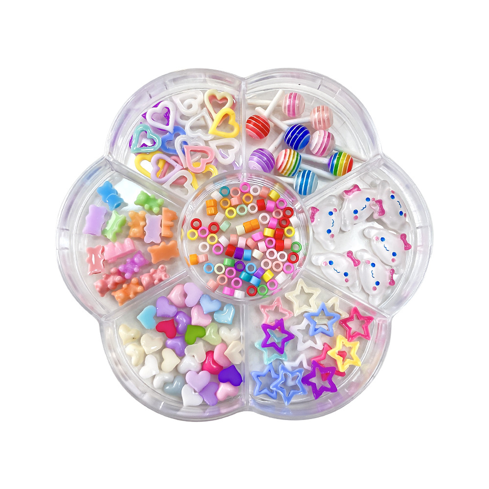 Dopamina pegatinas de maquillaje de ojos colorido oso Lollipop hueco amor estrellas mezcladas resina de maquillaje facial pegatinas de decoración