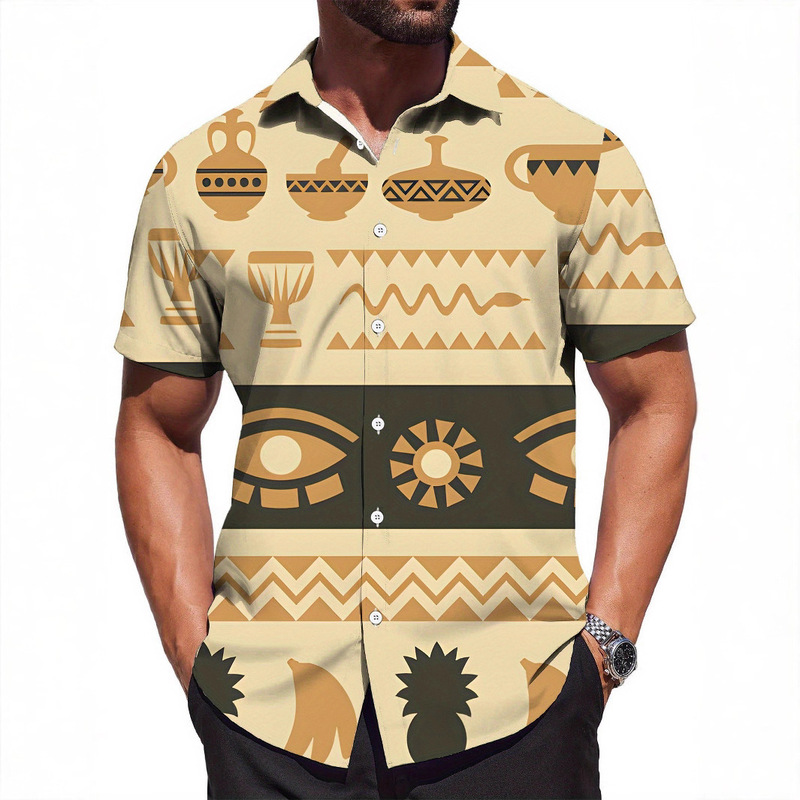 Plaid Foreign Trade New Model 2025 Spring/Summer Men's Beach Shirt Men's Cross-Border E-Commerce Supply Animal Print Plaid Foreign Trade New Model 2025 Spring/Summer Men's Beach Shirt Men's Cross-Border E-Commerce Supply Animal Print