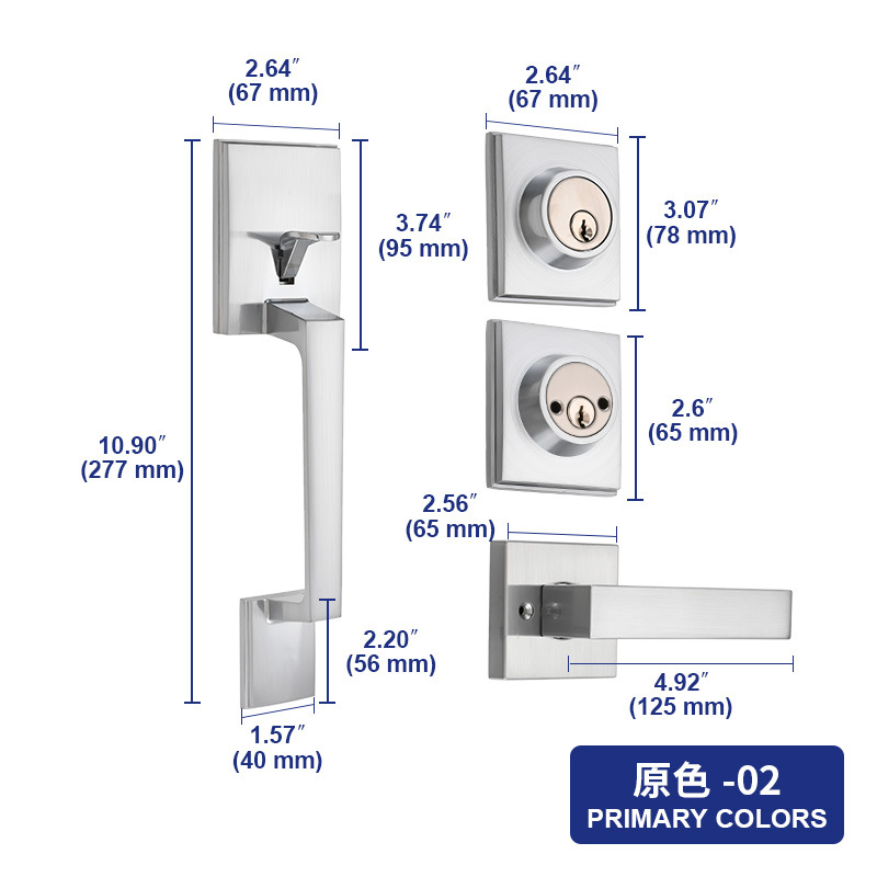 Cerradura de mano grande cerradura de puerta interior cerradura oculta unilateral cerradura de aleación de zinc exportación cerradura de cabeza plana cerradura de puerta metálica mayorista