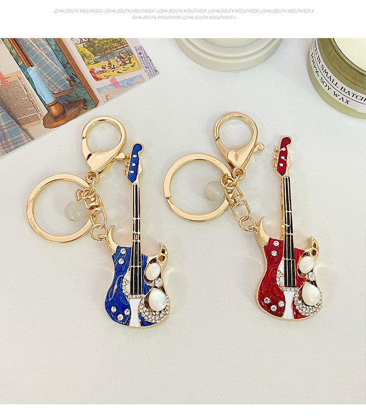 Modern Art Alloy Guitar Unisex Bag Pendant Keychain display picture 3
