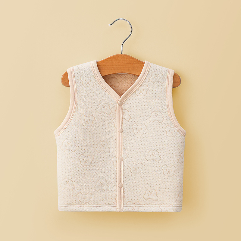 Chaleco de bebé otoño e invierno Bebé acolchado aire algodón de una pieza superior masculino infantil chaleco exterior desgaste cálido bebé