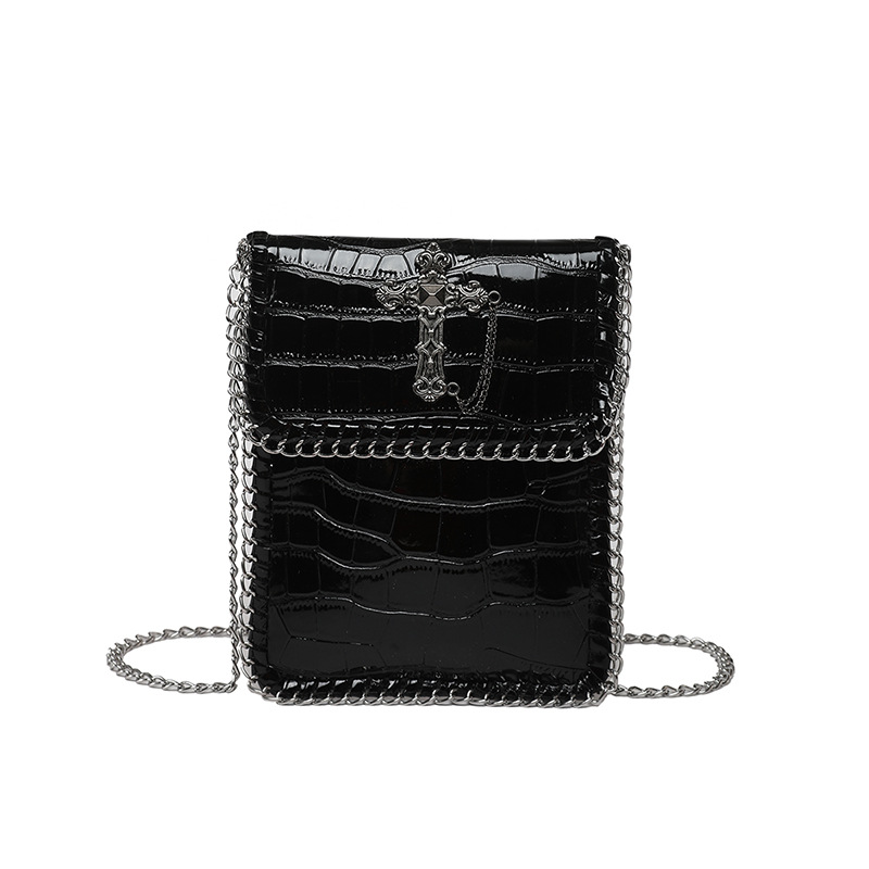 Bolso de cadena de alta gama 2025 verano nuevo bolso femenino bolso de hombro cruzado personalizado bolso de mensajero con patrón de piedra brillante