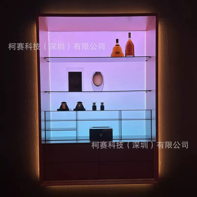 非标定制RGBw幻彩不锈钢餐边柜发光背板亚克力激光打点led导光板