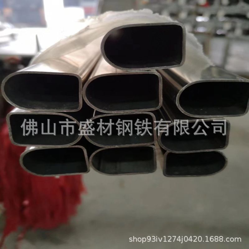 定做异型黑铁管不锈钢管拉丝面拱形D字形山字形扶手管半圆管