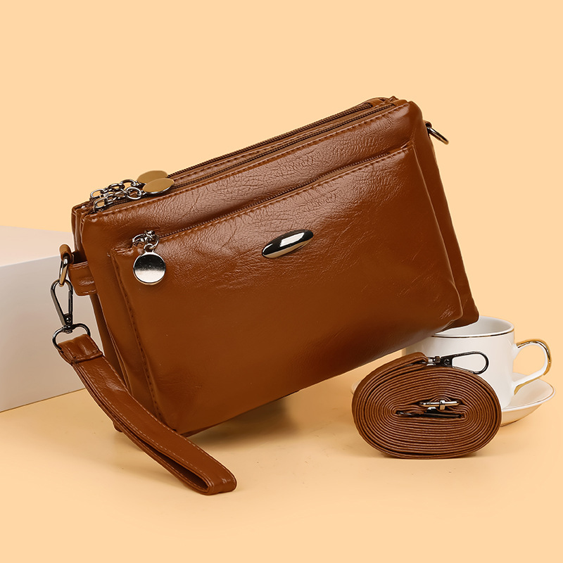 Cross-border foreign trade women's bag 2025 new hand multi-layer change mobile phone bag trend fashion simple shoulder messenger bag