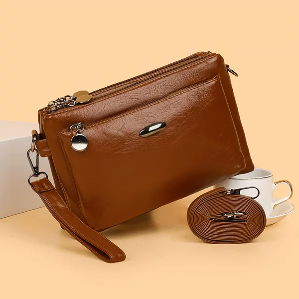 Cross-border foreign trade women's bag 2025 new hand multi-layer change mobile phone bag trend fashion simple shoulder messenger bag