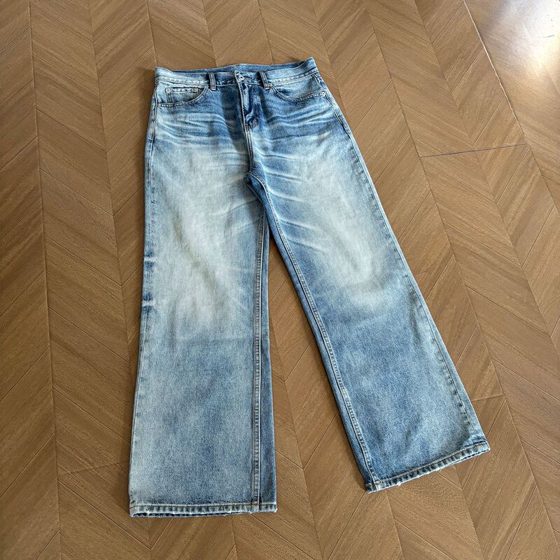 NewDecay X TBR Collaboration 02 Battle Bull King Snow Pattern Light Blue Washed Vintage Straight-Leg Jeans NewDecay X TBR Collaboration 02 Battle Bull King Snow Pattern Light Blue Washed Vintage Straight-Leg Jeans