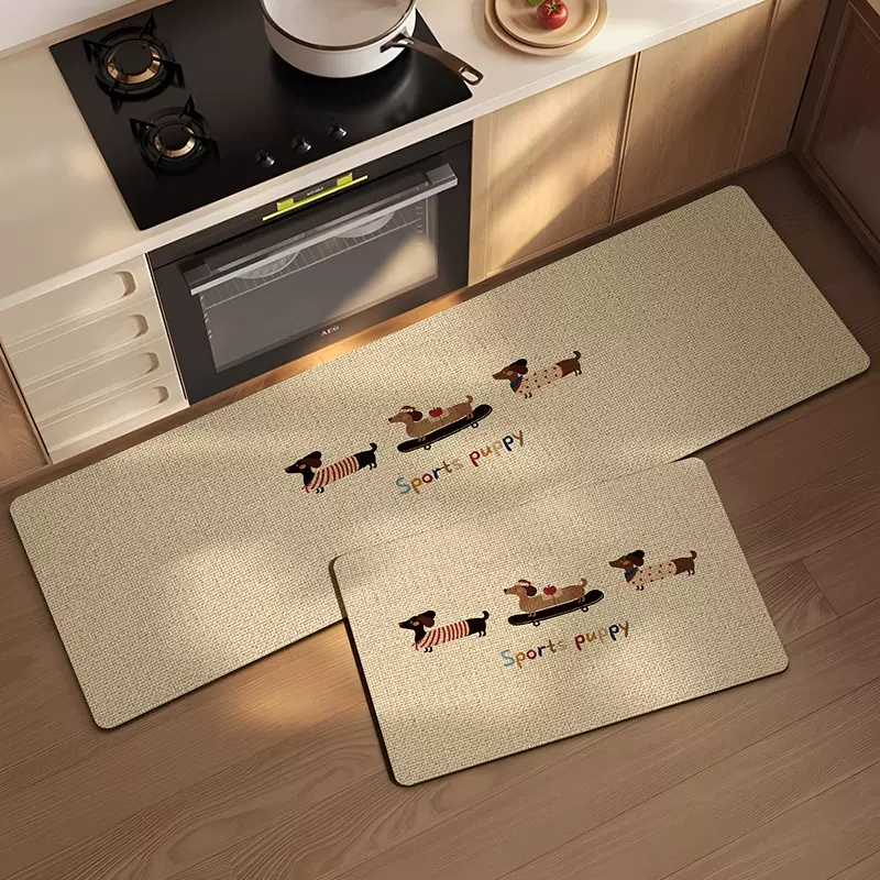 硅藻泥地垫家用厨房吸油易清洁两件套脚垫卡通浴室吸水速干防滑垫