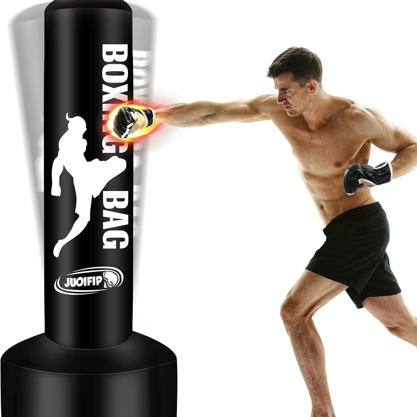 69inch (Approx. 162.9cm )Adult Free-Standing Boxing Bag, Inflatable Boxing Equipment Kicking Bag