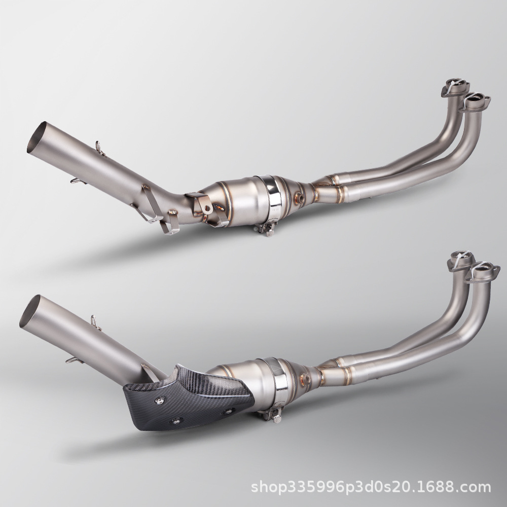 Motorcycle Exhaust Modification T-Max560 Stainless Steel Front Section with Carbon Fiber Anti-Scalding Cover + K198 Carbon Fiber Tail Section