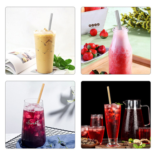 Factory direct sales stainless steel heart-shaped straw milk tea juice drink cocktail Amazon 304 heart-shaped straw
