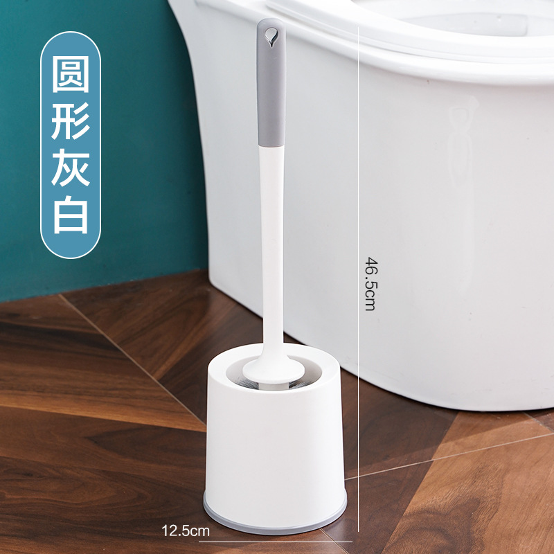 cepillo de inodoro doméstico sin esquina muerta tipo pared de baño sin perforación cepillo de inodoro de mango largo conjunto de cepillo de limpieza de pared