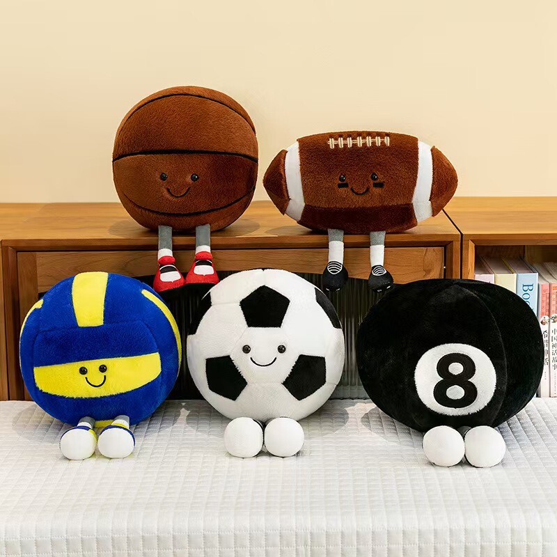 Fun Simulation Basketball, Football, Plush Toys, Billiards, Volleyball, Rugby Dolls for Boys during Competition Week