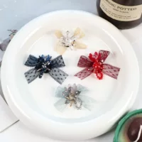 Кружевной хрустальный бант diy аксессуары Корейская версия смолы цветок бант одежда брошь материал оптовая продажа
