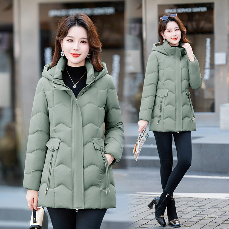 冬季新款羽绒棉衣女中长款修身显瘦棉服时尚减龄百搭中年妈妈棉袄|undefined