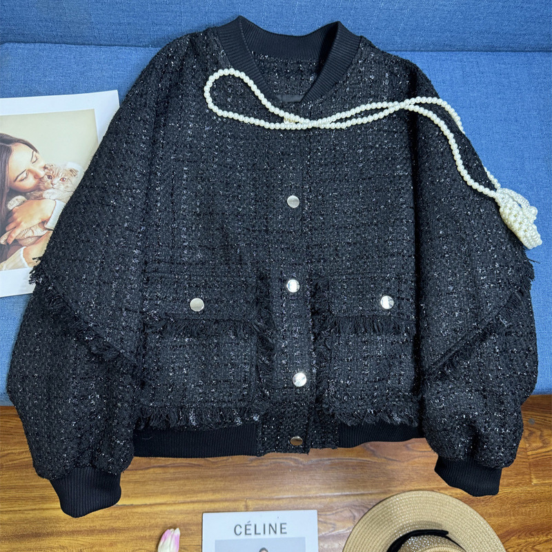 Korean Style Chanel Style Baseball Suit Coat Women's Spring and Autumn New High-end Sense Loose Casual Slimming Jacket Top