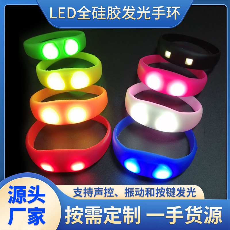 Customized Full Silicone Led Sound-Controlled Luminous Bracelet with 8 Colors, Wrist Light Prop, Gift Item, Button-Operated Concert Luminous Bracelet Customized Full Silicone Led Sound-Controlled Luminous Bracelet with 8 Colors, Wrist Light Prop, Gift Item, Button-Operated Concert Luminous Bracelet