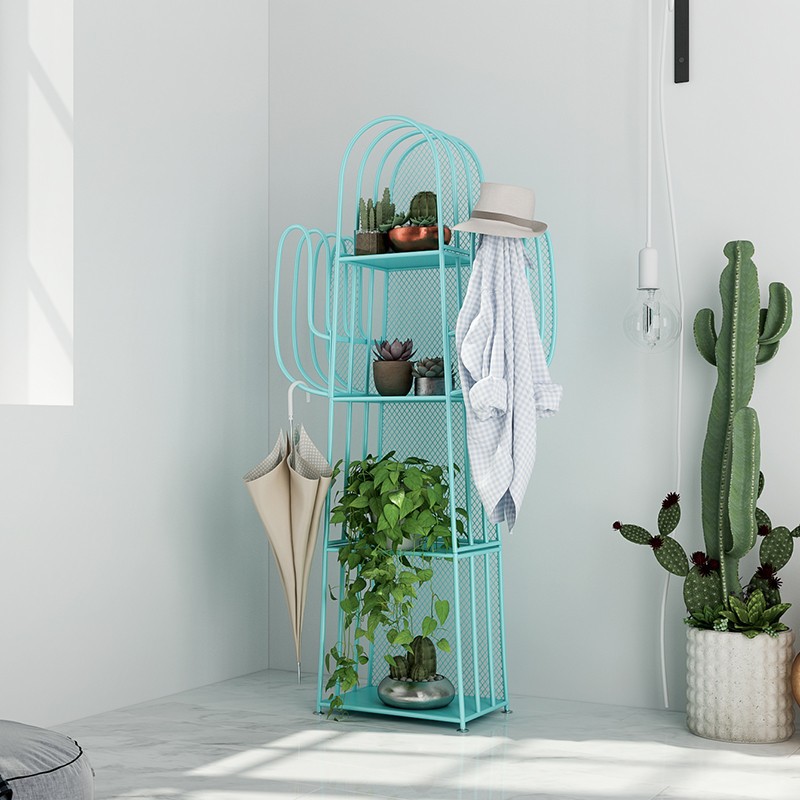 Hierro nórdico partición decorativa almacenamiento rack sala de estar dormitorio pared esquina almacenamiento rack piso Internet celebridad estantería para niños