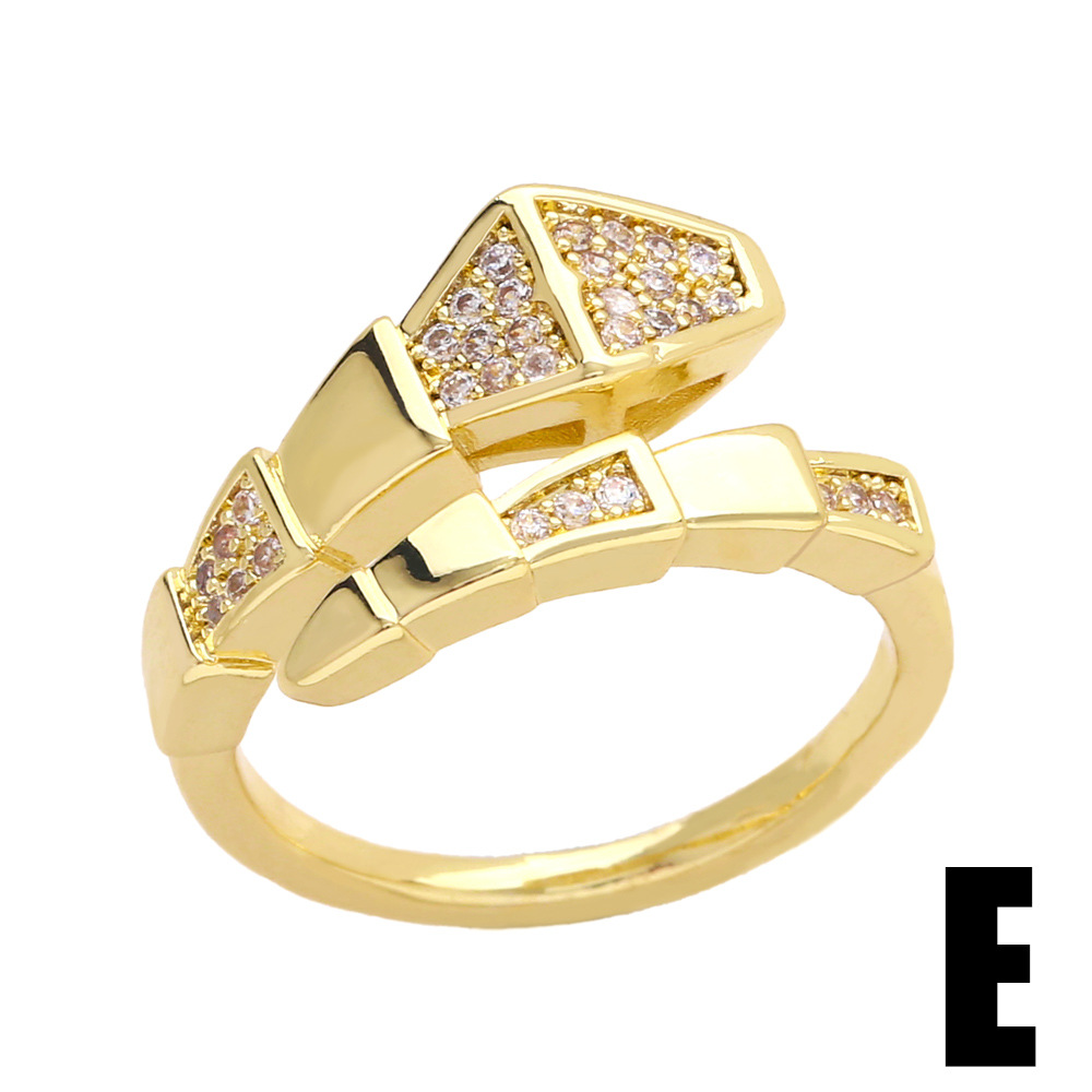 opening ring zircon snake ring tide snake bone index finger ring