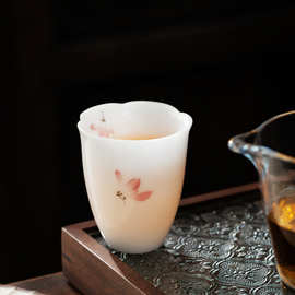 高档冰种玉瓷主人杯德化白瓷釉烧品茗杯喝茶杯子茶具单杯定制logo