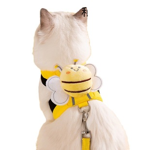 Cat leash dog outer cartoon chest strap Little Bee anti-break dog leash cat leash pet supplies