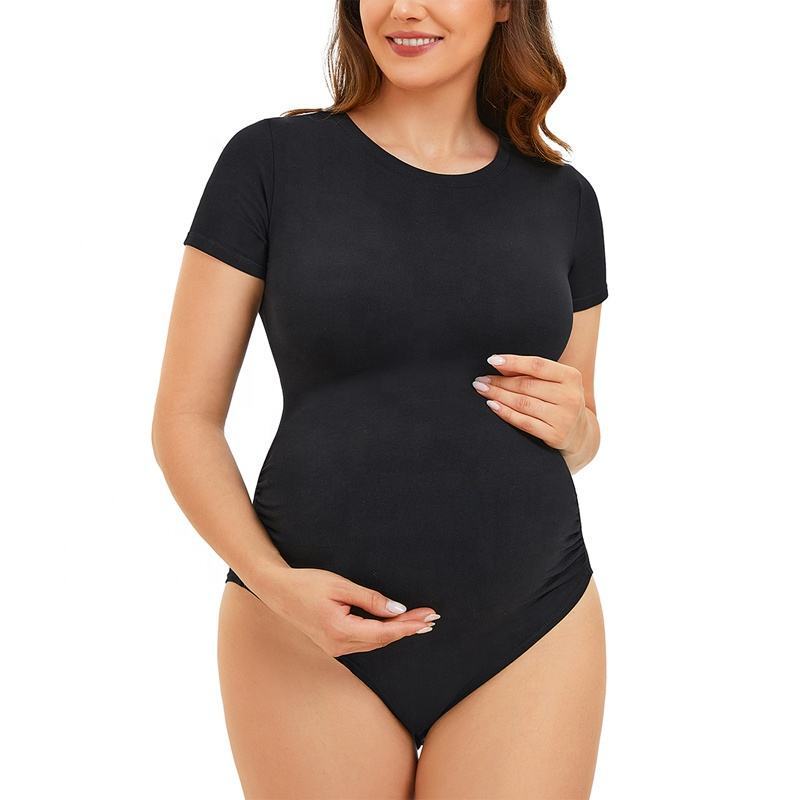 Cross-Border Hot-Selling Women's Shapewear Round Neck Tight-Fitting High-Elastic Jumpsuit Maternity Photography Tight-Fitting Short-Sleeved Base Layer Cross-Border Hot-Selling Women's Shapewear Round Neck Tight-Fitting High-Elastic Jumpsuit Maternity Photography Tight-Fitting Short-Sleeved Base Layer
