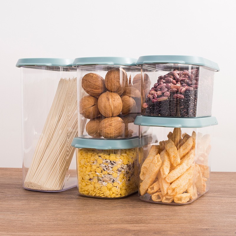 Drawer-type Grain Storage Box Pull-out Bracket Sorting Food Transparent Kitchen Fresh-keeping Storage Box