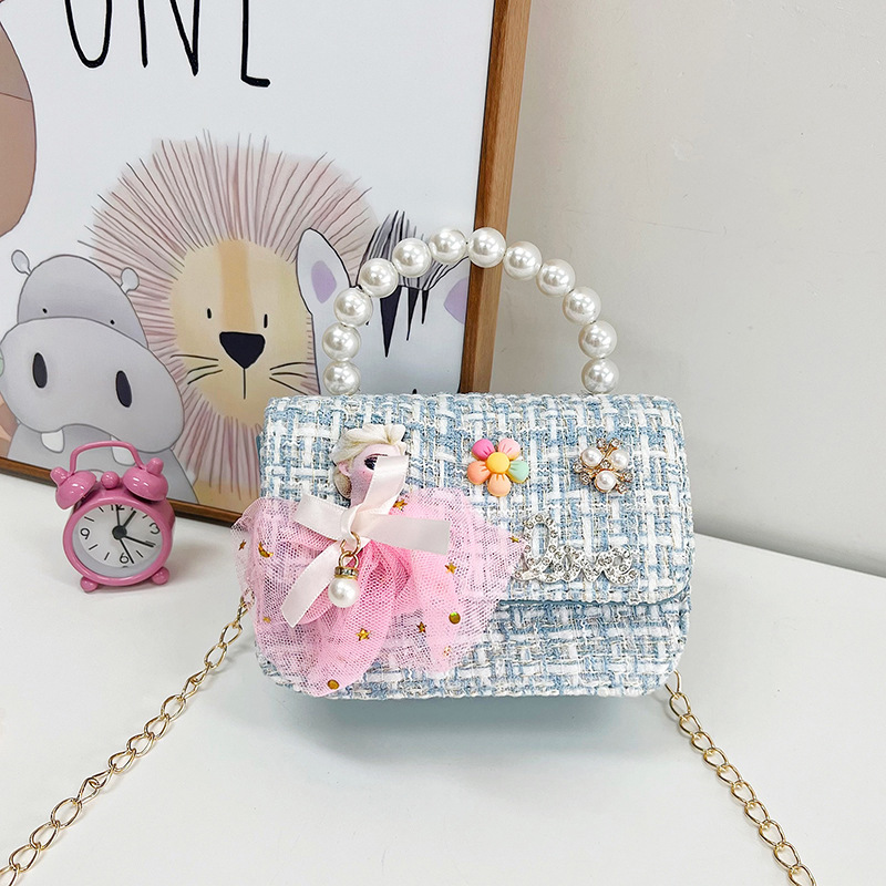 Nuevo bolso de los niños estilo chanel bolso de hombro de la manera del todo-fósforo de las niñas bolsa de mensajero de moda cadena accesorios bolsa al por mayor