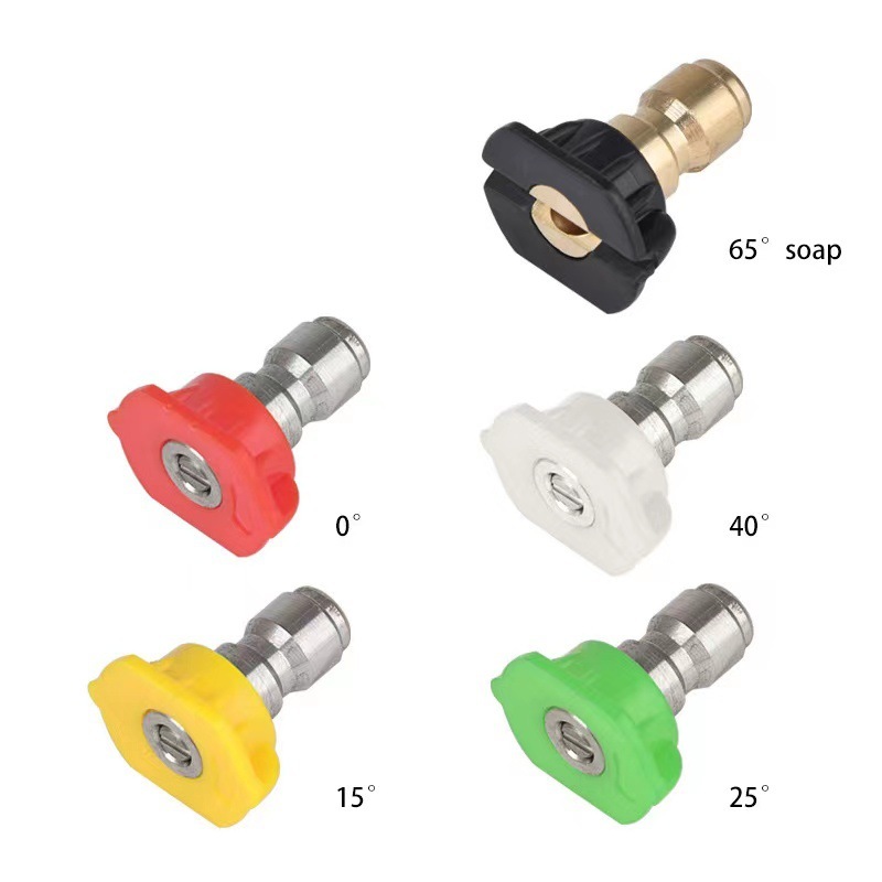 High-pressure car washing water gun nozzle 1/4 fast fast plug fan-shaped nozzle 5 color 7 color 0/15/25/40 degree gun head