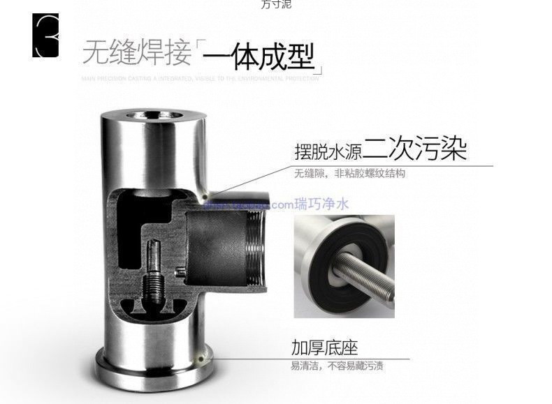 Direct drinking water faucet 2 points 4 points household kitchen water purifier accessories 304 stainless steel goose neck water purifier supply chain undefined
