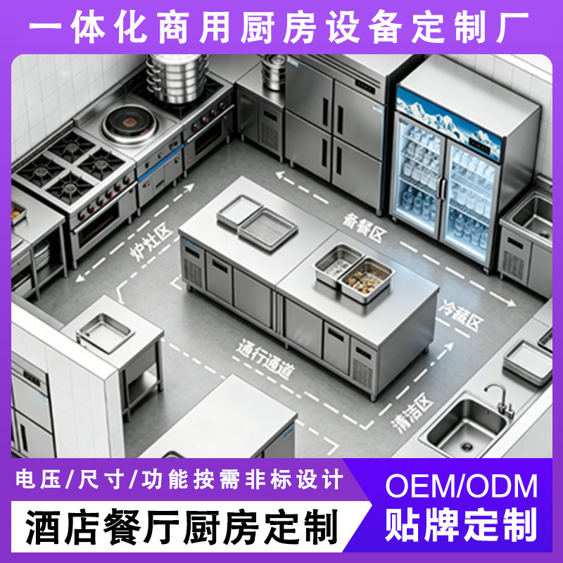 Customized stainless steel workbench for hotel kitchen commercial refrigeration with built-in ice maker and water bar Customized stainless steel workbench for hotel kitchen commercial refrigeration with built-in ice maker and water bar