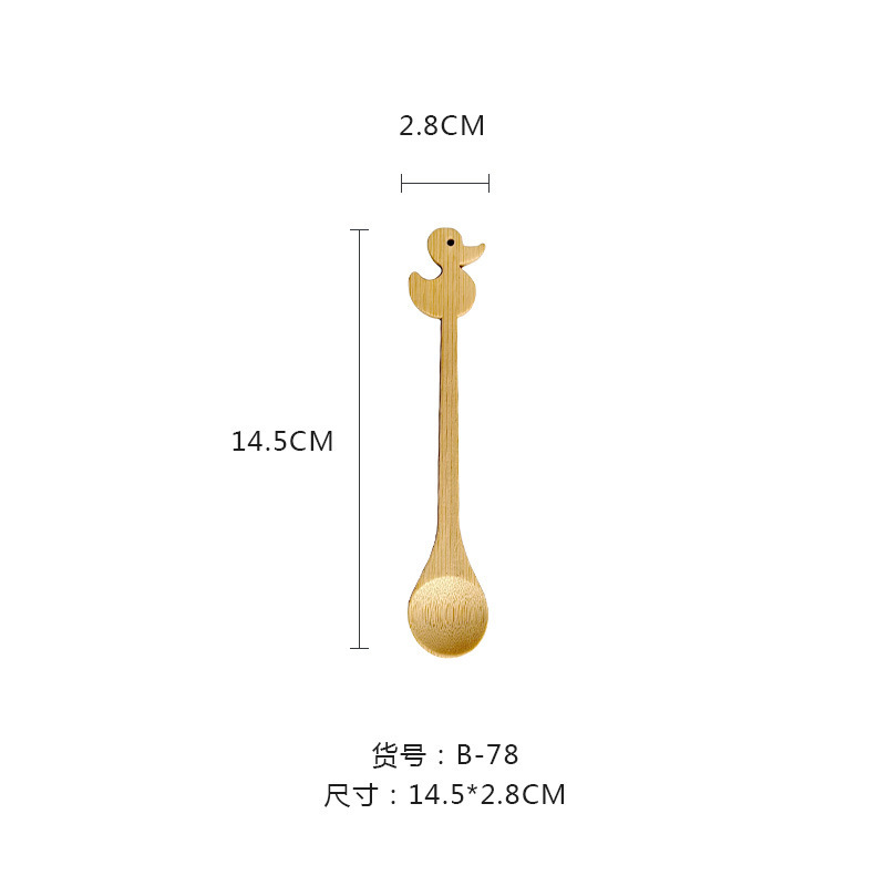 木製スプーン漫画竹スプーンコーヒーアイスクリームアイスクリームスプーンジャム日常使用竹スプーンデザート高価値カスタマイズ|undefined