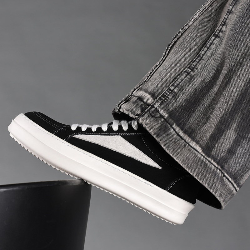 RO capa superior piel de vaca zapatos de cuero de cabeza grande para hombre suela gruesa zapatillas retro americanas de cuero todo fósforo zapatos casuales de nicho zapatos de hombre