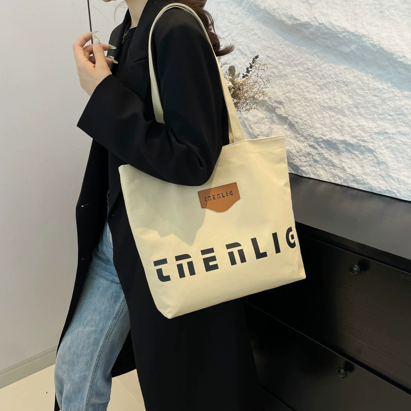 Shopping bag, capacious linen bag, one-shoulder bag