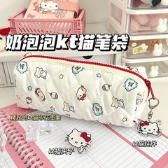 新品乙女心可爱いkt猫ミルクバブルプリントペンケースins高颜値大容量学生文房具収纳