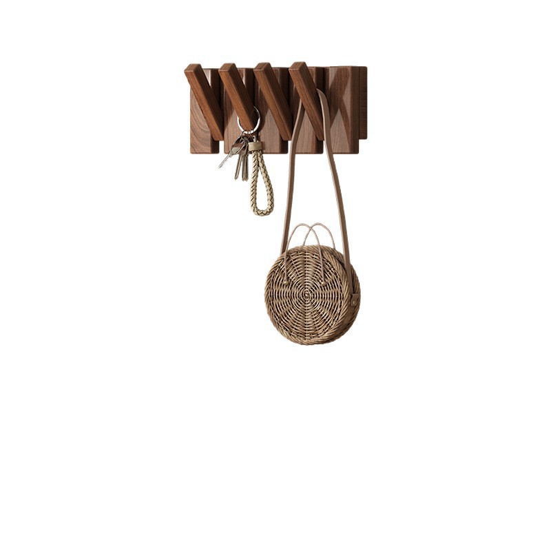 Percha de sombrero de madera sólida percha de ropa puerta de vestíbulo de pared sin perforación gancho para ingresar al hogar simple percha de bolsa percha de sombrero