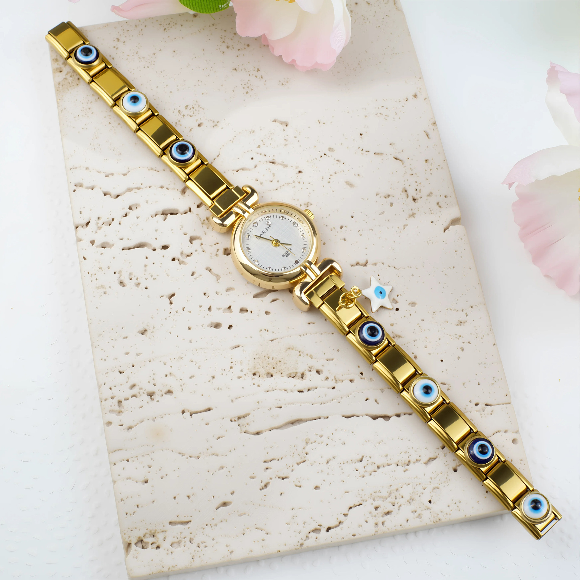 35g Weight Ordinary Glass Mirror Material Stainless Steel Strap Material Watch Classification Pointer+Number Display Type Double Side Snaps Buckle Style Oval Dial Shape Holiday, Shopping Occasion Quartz Movement Geometric Pattern All Seasons Season Unisex Gender Casual, Simple Style Style Casual Simple Style Geometric Double Side Snaps Quartz Watch 2