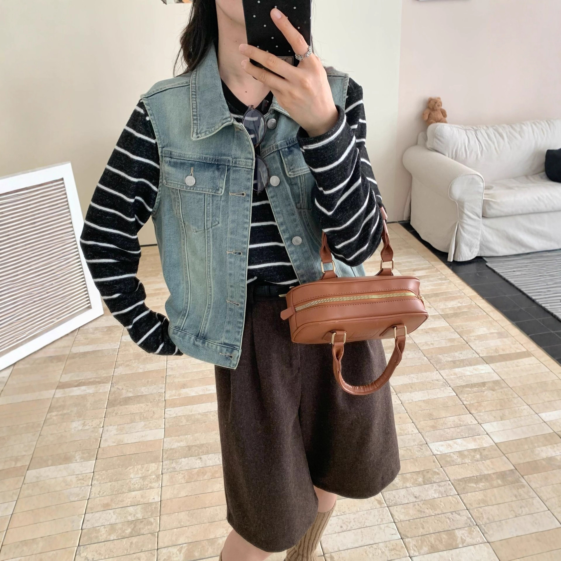 Retro Artistic Style 2026 Summer Color-Blocking Loose Slimming Korean-Style Casual Versatile Denim Vest for Women