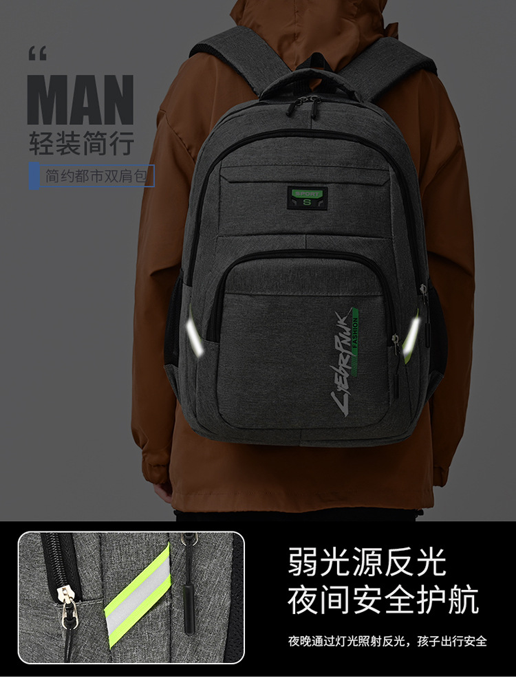 Cross-border Solid Color Business Backpack New Large Capacity Student School Bag Fashion Minimalist Outdoor Travel Casual Shoulder Backpack
