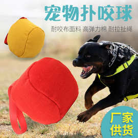 训狗扑咬玩具 耐撕布激发球 宠物扑咬球 磨牙撕扯互动训练 绳球