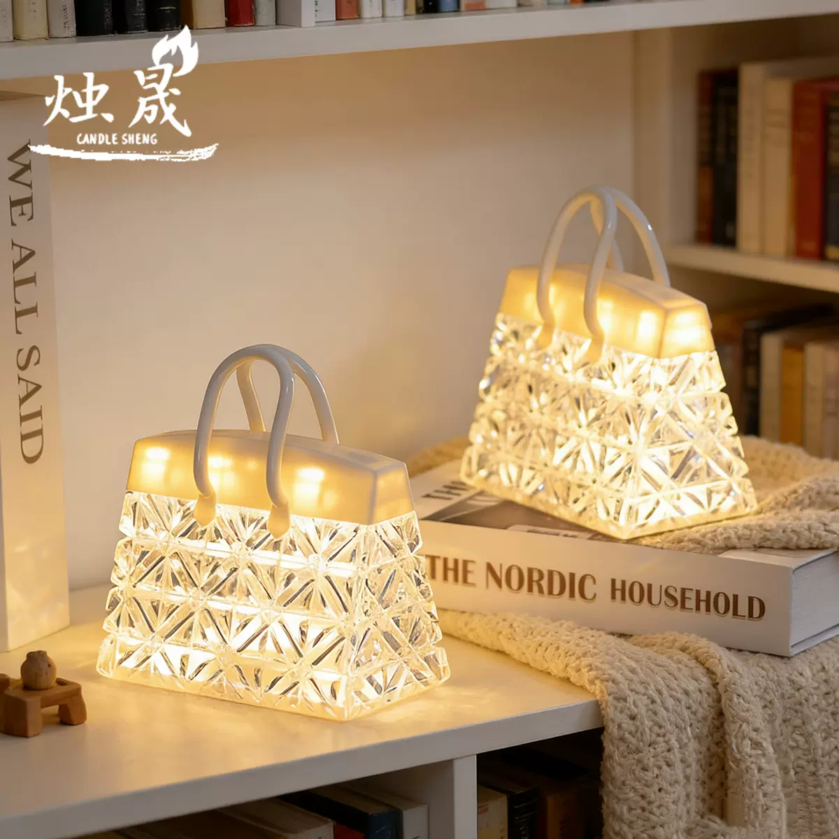 创意小夜灯亚克力水晶手提包伴手礼送小朋友新年礼物床头氛围台灯