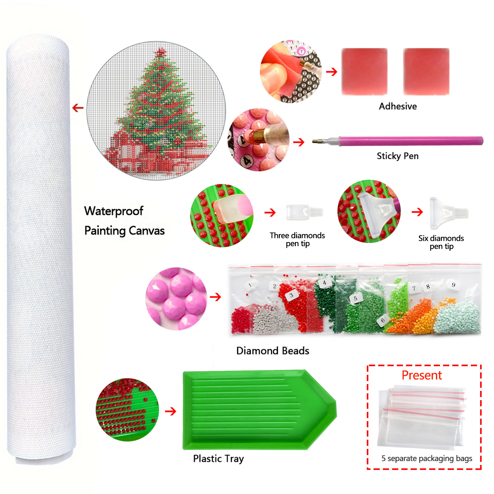 Pegatinas de diamantes, pinturas de diamantes, árboles de Navidad, pegatinas hechas a mano, pinturas de diamantes, pegatinas de resina de alta calidad para niños, artefactos de descompresión de bricolaje