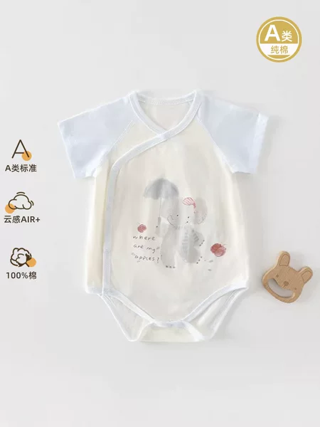 Baby Romper Summer Thin Style A-Class Pure Cotton Newborn Clothes Baby Triangle Crawling Suit Short-Sleeve Onesie