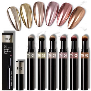 Cross-border nail art special gold magic pen solid titanium chalk magic mirror powder air cushion Pen fairy pink nail art pen