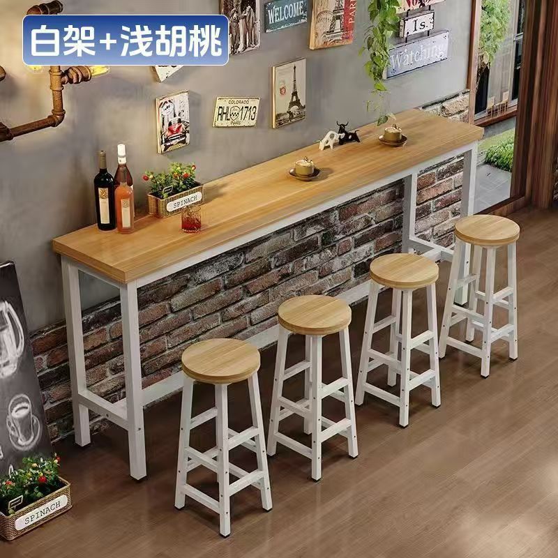 Bar Table Thickened Balcony Narrow Table Home High Table Wall Partition Milk Tea Shop Bar Simple Long Table and Stools