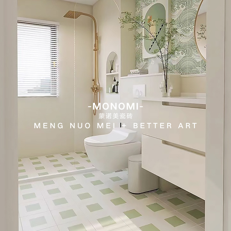 Avocado Green Small Tiles Retro Bathroom Wall Tiles Japanese Style Kitchen Balcony Bathroom Floor Tiles Marble