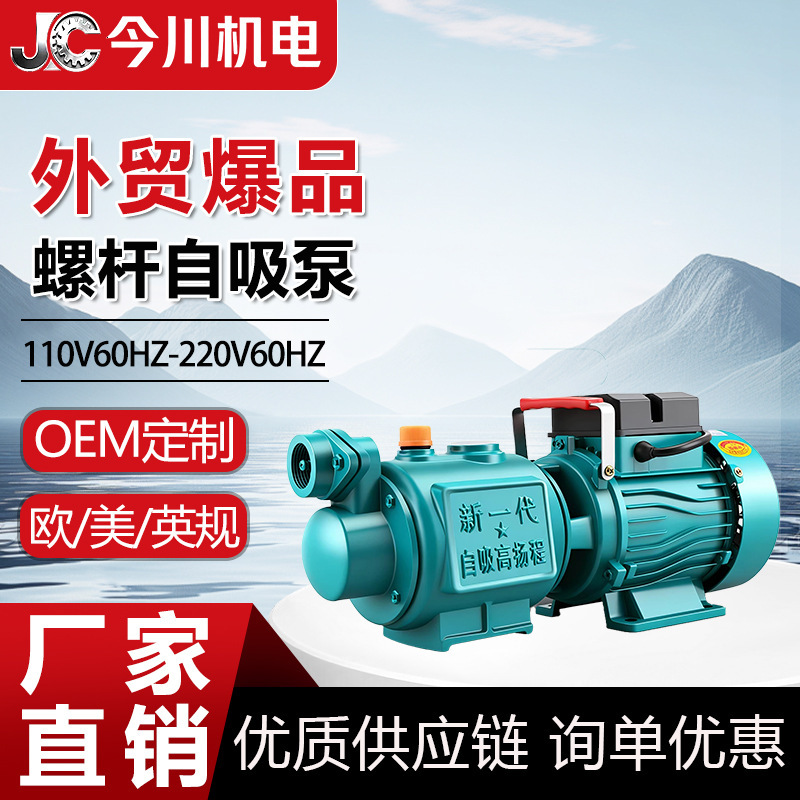 Self-Priming Pump, High-Lift Water Pump, Household Fully Automatic Screw-Type Water Pump, Well Water Tap Water Booster Pump 220V