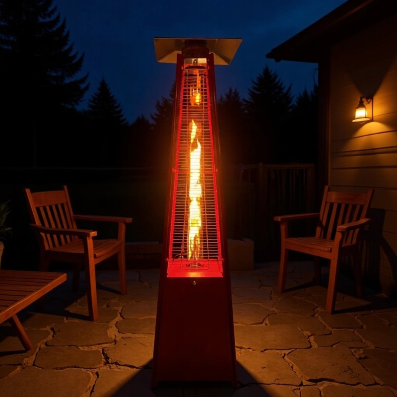 Red appearance gas heater for scenic spots