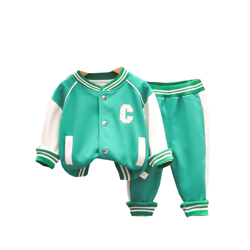 Boys' Set Spring and 2023 New Fashionable Sports Children's Fashion Autumn Casual Baseball Suit Girl Baby_voghion.com