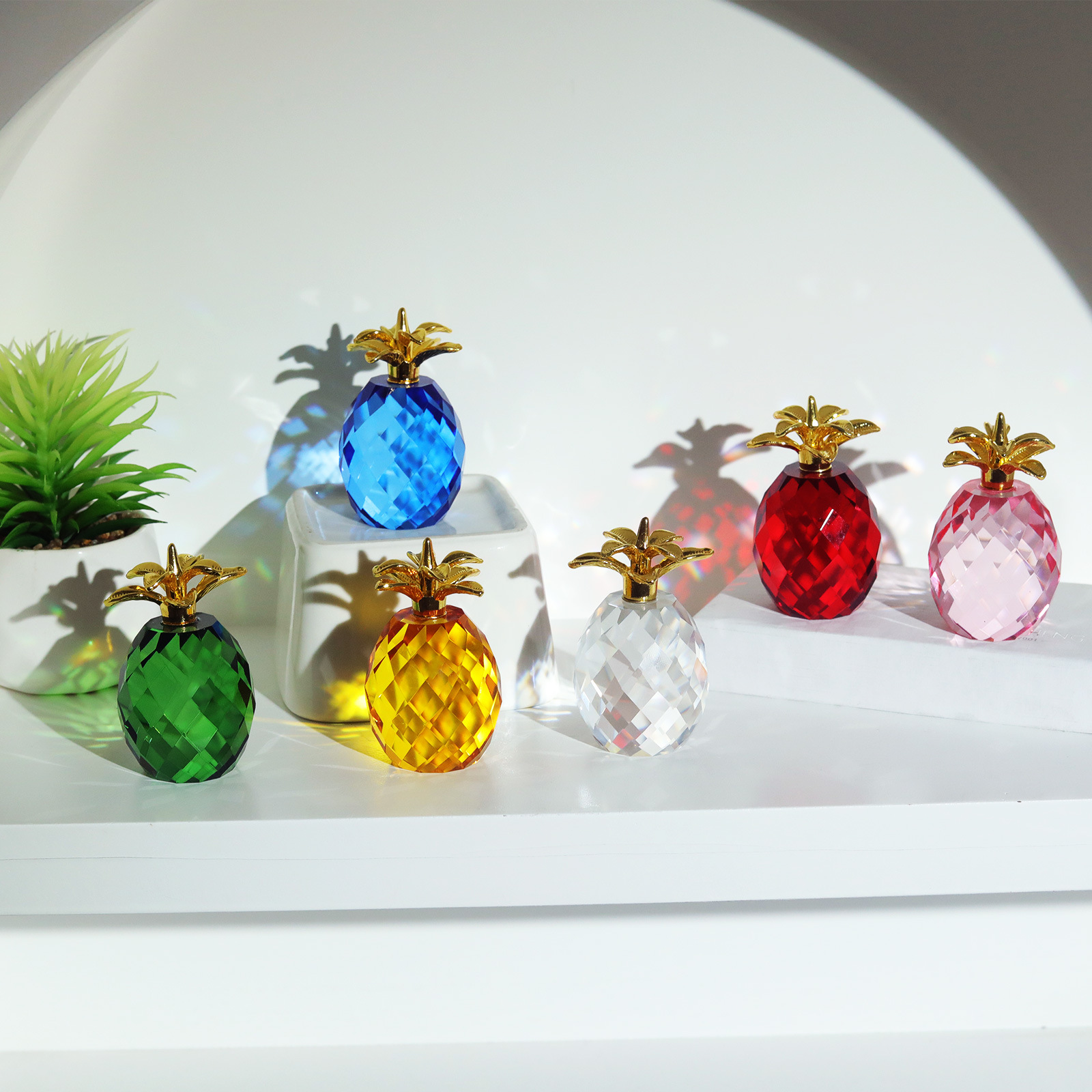 Indoor, Daily Occasion Crystal, Crystal Material Simple Style Pineapple Crystal Crystal Ornaments Artificial Decorations